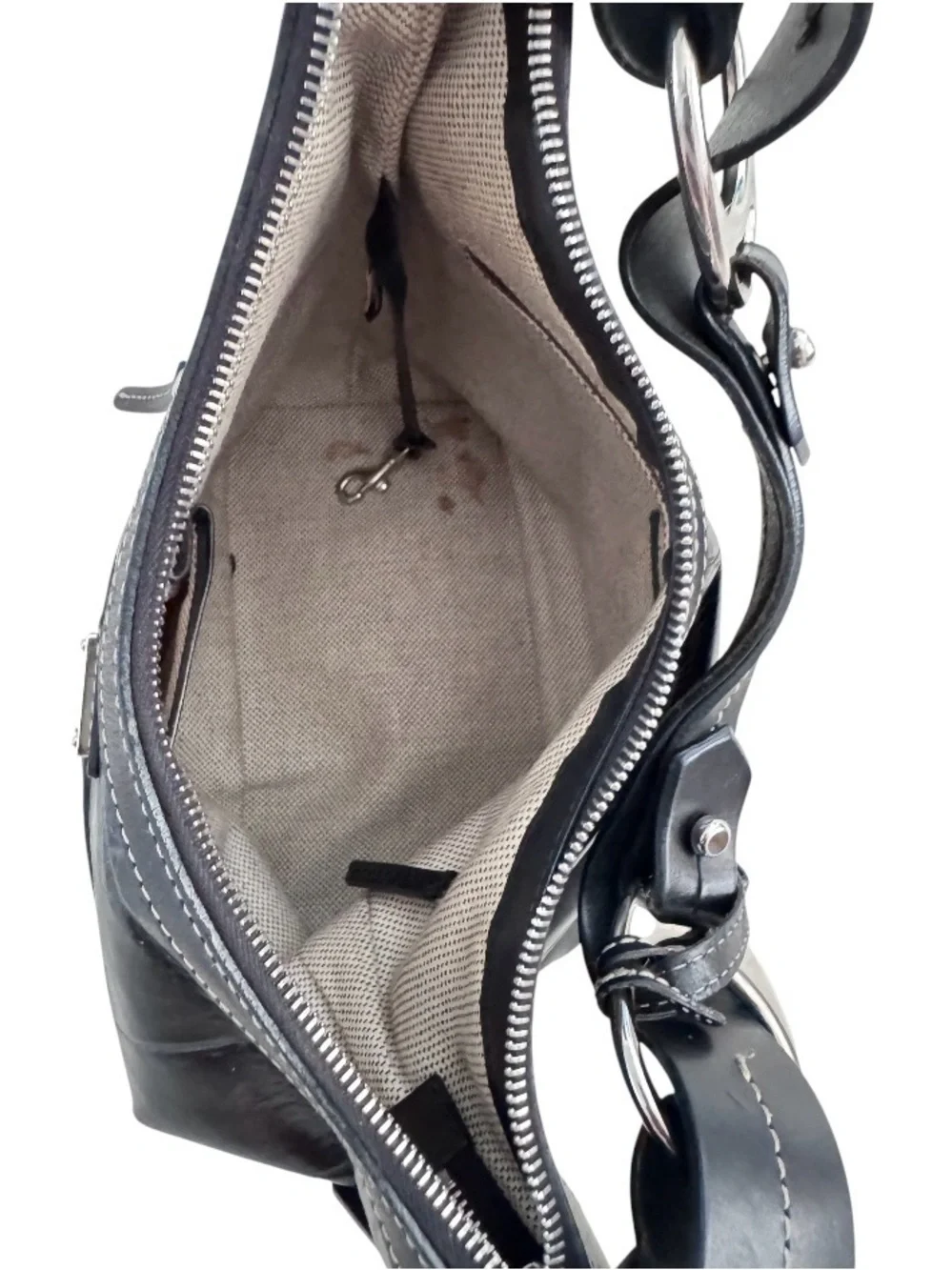 Dooney & Bourke Black Croc Embossed Leather Hobo Shoulder Bag